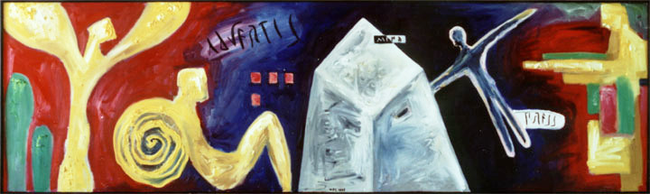 advertisMind, 1998, l auf Leinwand, 60 x 200 cm
