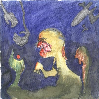 (Zeichnung), Feder und Farbstifte, 20 x 20 cm