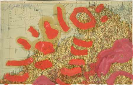 Stillleben, 2003, Collage, bermalung, 28 x 44 cm