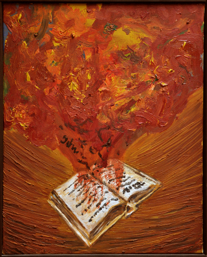 Buch, 1995, l auf Leinwand, 50 x 40 cm