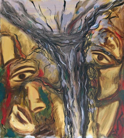 Klang, 1996, Acryl auf Leinwand, 68 x 62 cm