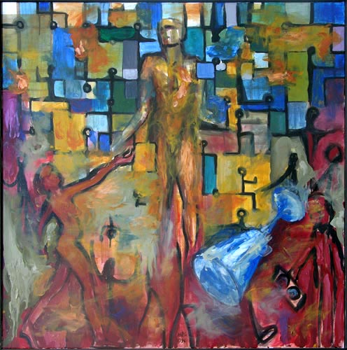 Wiederkehr, 1996, Acryl auf Leinwand, 95 x 95 cm