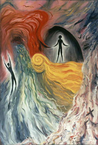 sidonische Konstruktion, 1997, l auf Leinwand, 95 x 65 cm