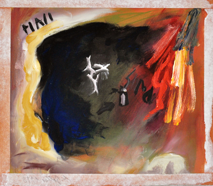 "Steigen und Fllt, 1998, l auf Karton, 23 x 27 cm