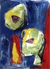 Luft-Feuer, 1998, Acryl auf Papier, 2 x 70 x 55 cm