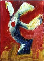 Luft-Feuer, 1998, Acryl auf Papier, 2 x 70 x 55 cm