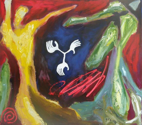 1998, l auf Leinwand, 48 x 54 cm