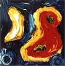 Schmetterlinge, 1998, Alkyd auf Leinwand, 4 x 20 x 20 cm