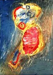 Wasser-Luft, 1998, Acryl auf Papier, 2 x 70 x 55 cm