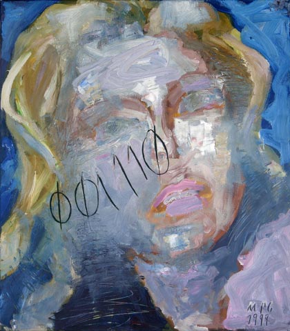 Kopf 14, 1999, l auf Leinwand, 69 x 60 cm