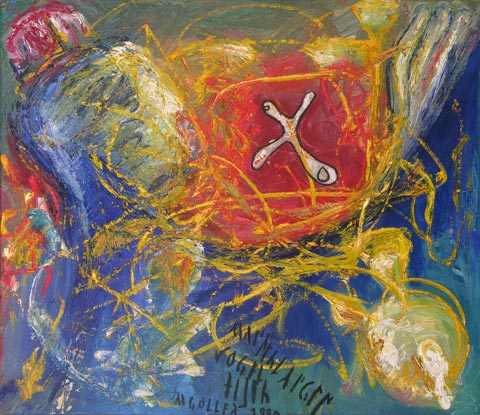 Kopf 28, 1999, l auf Leinwand, 60 x 69 cm