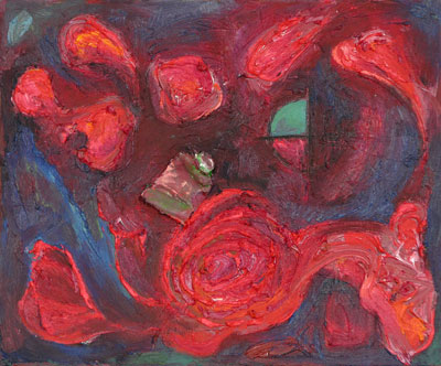 zinnober, 1999, l auf Hartfaser, 28 x 35 cm