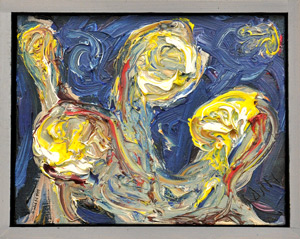 zwei drei vier, 1999, l auf Hartfaser, 3 x 17 x 22 cm
