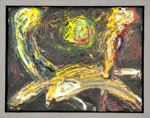 zwei drei vier, 1999, l auf Hartfaser, 3 x 17 x 22 cm