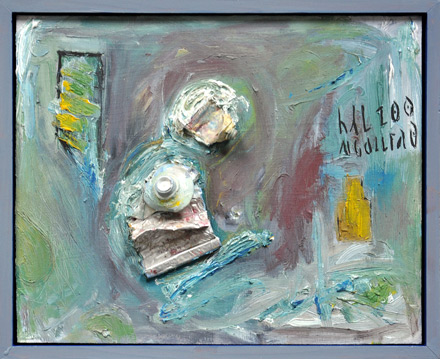 Halle, 2000, Öl auf Hartfaser, 25 x 31 cm