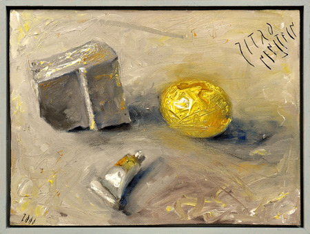 Kommunikationsstudie, 2000, l auf Hartfaser, 36 x 48 cm
