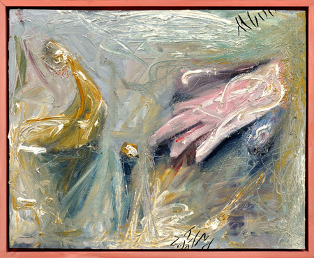 Kommunikationsstudie, 2000, l auf Hartfaser, 36 x 45 cm