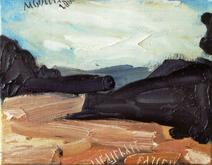 Landschaft, 2000, l auf Leinwand, 28 x 36 cm