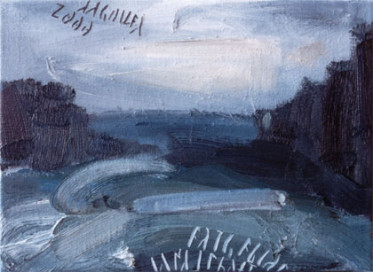 Landschaft, 2000, l auf Leinwand, 26 x 36 cm
