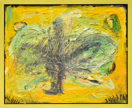 Stillleben mit gelb, 2000, Öl auf Hartfaser, 24 x 30 cm