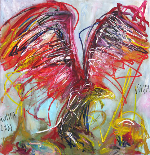 Vogel, 2000, l auf Leinwand, 84 x 81 cm