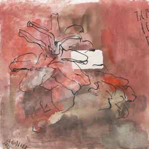 Zapfen (Studie fr "Zimmer mit Zapfen"), Tusche, Aquarell, 20 x 20 cm