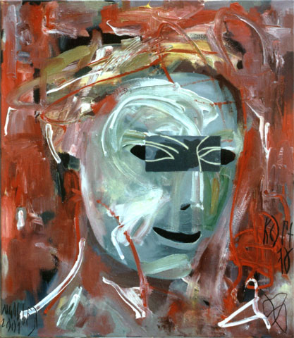 Kopf 38, 2001, l auf Leinwand, 69 x 61 cm