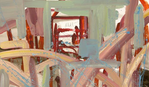 Stadtbild, 2001, Acryl auf Papier, 53 x 92 cm