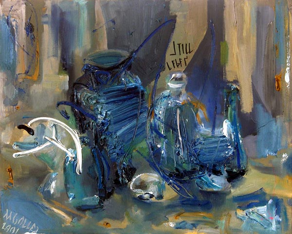 Stillleben, 2001, l auf Leinwand, 40 x 50 cm