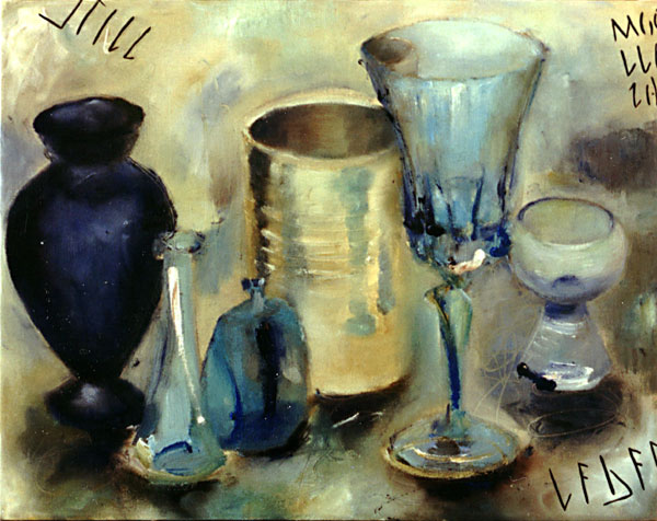 Stillleben, 2001, l auf Leinwand, 40 x 50 cm