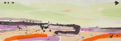 Landschaften, 2002, l auf Holz, 3 x 33 x 100 cm