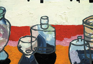 Stillleben, 2002, l auf Hartfaser, 3 x 25 x 35 cm