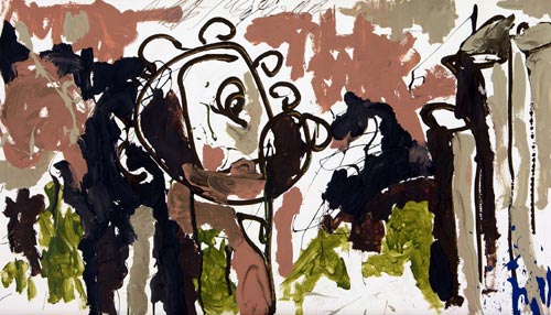 Feld, 2003, Acryl auf Papier, 51 x 90 cm