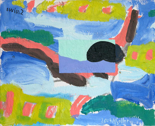 Schwimmer, 2003, l auf Leinwand, 65 x 80 cm