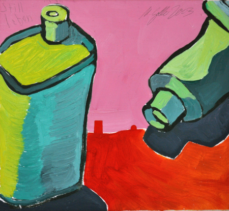 Stillleben 2003, l auf Holz, 30 x 33 cm
