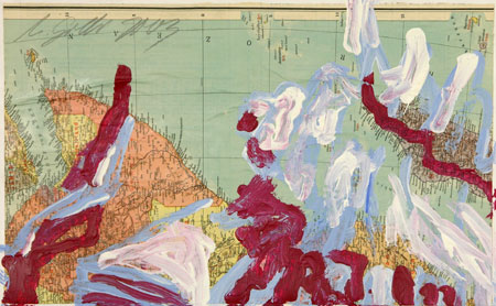 Stillleben, 2003, Collage, bermalung, 28 x 44 cm