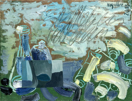 Stillleben mit blau, 2003, Öl auf Leinwand, 30 x 38 cm