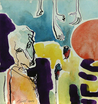Aquarell, Tusche auf Papier