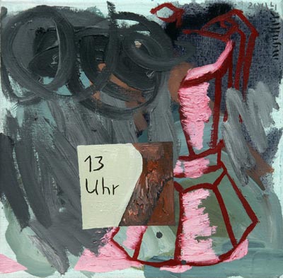 13 Uhr Bilder, 2004, l auf Leinwand, 30 x 30 cm