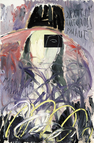 Jeanne mit groem Hut nach Amedeo Modigliani, l auf Leinwand, 57 x 37 cm