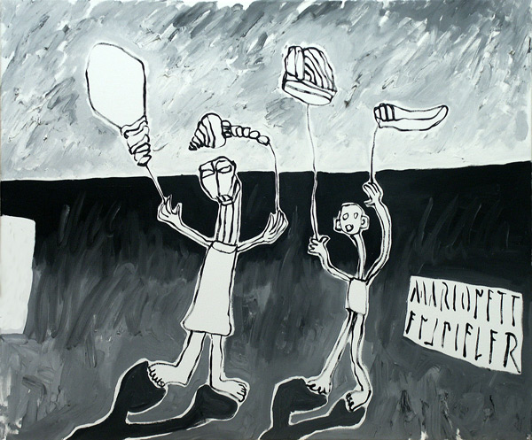 Marionettenspieler, 2004, l auf Leinwand, 75 x 90 cm