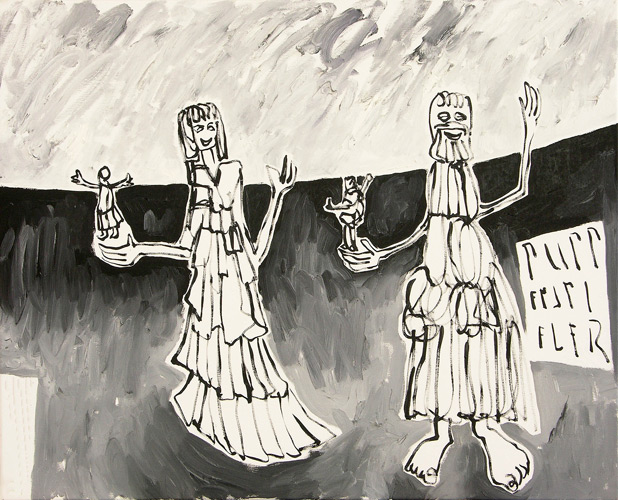 Puppenspieler, 2004, l auf Leinwand, 65 x 80 cm