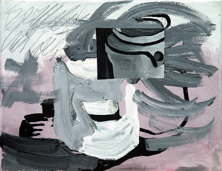 Stillleben mit wei, 2004, l auf Leinwand, 30 x 38 cm