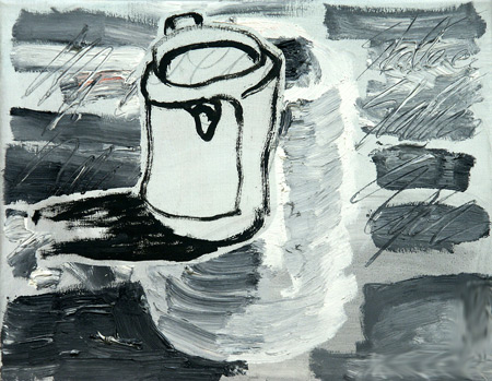 Stillleben mit wei, 2004, l auf Leinwand, 30 x 38 cm