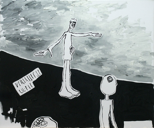 verlassende Welt, 2004, l auf Leinwand, 75 x 90 cm