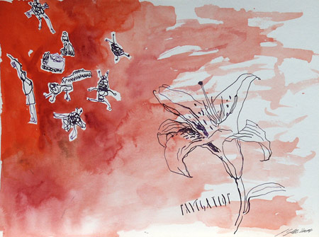 Navigation (Zeichnung), Mischtechnik, 30 x 40 cm