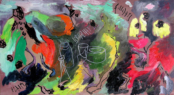 Begriffe, 2005, l auf Leinwand, 54 x 96 cm