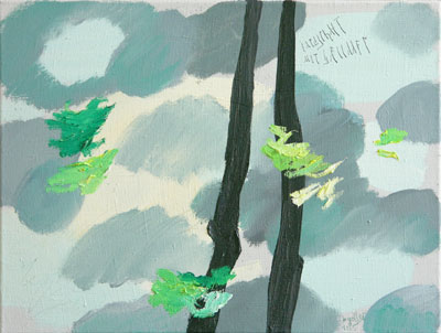 Landschaft mit Bumen, l auf Leinwand, 38 x 50 cm
