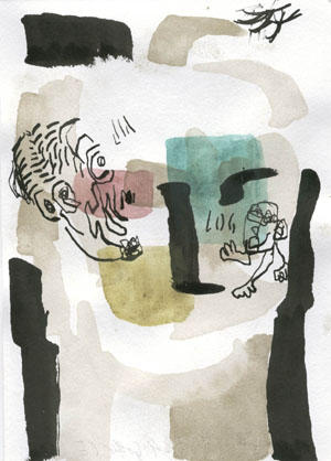 Dialog, Tusche, Aquarell, 21 x 15 cm