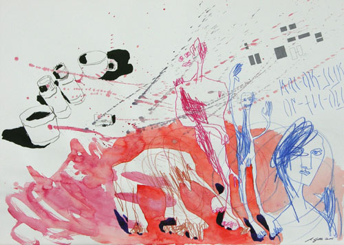 Elefant, Mischtechnik, 50 x 70 cm